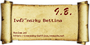 Ivánszky Bettina névjegykártya
