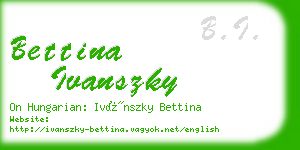 bettina ivanszky business card